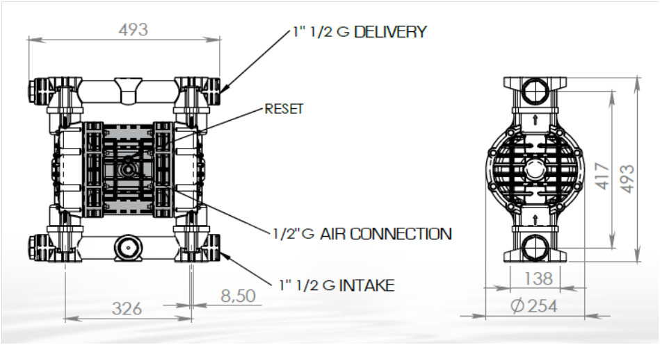 pompy membranowe boxer 251 wymiary